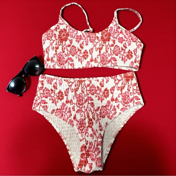 Other - Adorable Girls Smocked Red & White Floral Bikini Set | Size 13Y | NWOT
